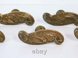 5 bouton de porte en bronze Art nouveau, 1920 Poignée de fabrication Allemande