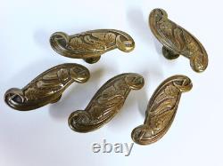 5 bouton de porte en bronze Art nouveau, 1920 Poignée de fabrication Allemande