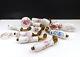 6 Et 7mm, Lot Anciennes Poignées Et Boutons De Porte En Porcelaine, Déco Florale