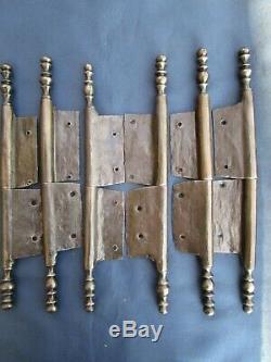 6 fiches à larder fer forgé turlupée Louis XIV ancien haut 30 à 31 cm portes