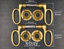 8mm, 2 Anciennes Paires de Poignées Ciseaux Bronze Massif, Porte, Époque Empire