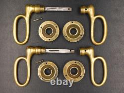 8mm, 2 Anciennes Paires de Poignées Ciseaux Bronze Massif, Porte, Époque Empire