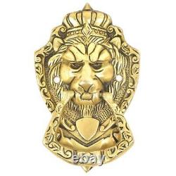 Ancien Fait à la Main Royal Laiton Lion Visage Porte Heurtoir Porte Cloche