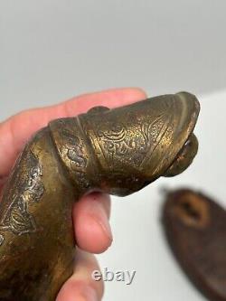 Ancien Heurtoir de Porte en Bronze Maroc ou Algérie XIXe Art Mauresque Maghreb