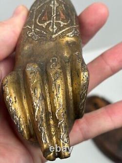 Ancien Heurtoir de Porte en Bronze Maroc ou Algérie XIXe Art Mauresque Maghreb