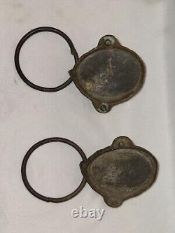 Ancien Indien Ethnique Laiton Paire De Porte Heurtoir Lion Tête Forme Collection