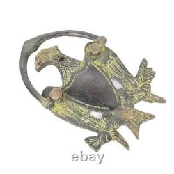 Ancien Main Vintage Bronze Aigle Porte Heurtoir Riche Patinadoor Cloche