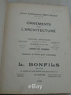 Ancien catalogue 1909 ZINGUERIE GIROUETTE ornement architecture PLOMB EPI outil