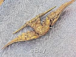 Ancien fronton ornement corniche gros aigle en bronze 46 cm 1 kg195 n°1