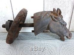 Ancienne Garniture De Porte Ou Poignee Tete Cheval