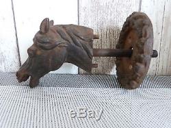 Ancienne Garniture De Porte Ou Poignee Tete Cheval