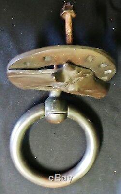 Ancienne Grosse Poignée Heurtoir Bronze Décor Cheval 1950/60 D2087