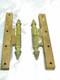 Ancienne Paire Charniere Bronze Fer Forge Meuble Porte Gond Serrurerie Portail