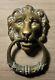 Ancienne Poignée De Porte En Bronze Laiton En Forme Tête Lion