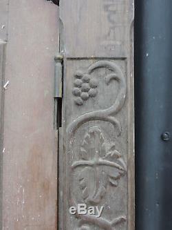 Ancienne Porte Chene Sculpte Raisin Art Breton Celte Deco Moderniste Seiz Breur