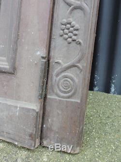 Ancienne Porte Chene Sculpte Raisin Art Breton Celte Deco Moderniste Seiz Breur