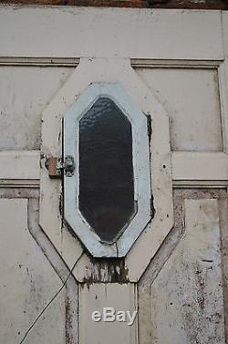 Ancienne Porte D'entree En Sapin Style Art Deco / 89.5 Cms X 2m22 De Haut
