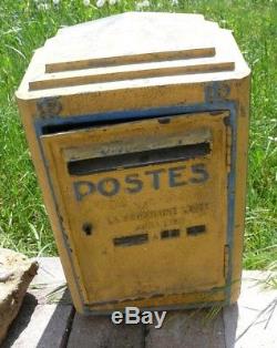 Ancienne boite aux lettres PTT poste réformée déco loft french letters box + Clé