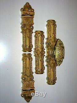 Ancienne cremone bronze poignee porte fenetre chateau maison maitre RG