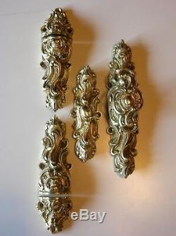 Ancienne cremone bronze poignee porte fenetre deco chateau maison maitre N°3