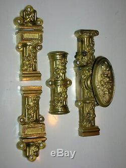 Ancienne cremone bronze poignee porte fenetre deco chateau maison maitre RG