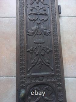 Ancienne grande porte bois sculpté massif chateau eglise meuble ancien