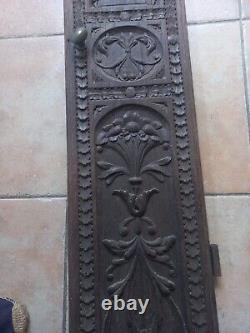 Ancienne grande porte bois sculpté massif chateau eglise meuble ancien
