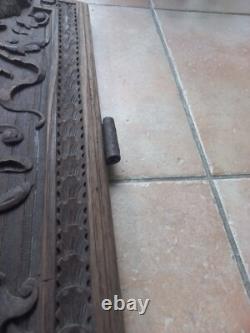 Ancienne grande porte bois sculpté massif chateau eglise meuble ancien
