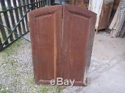 Ancienne paire de porte meuble en bois chêne arrondie église chapelle