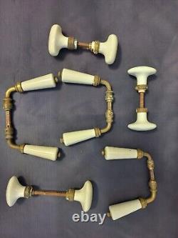 Ancienne poignée de porte porcelaine lot 6 paires poignées vers 1920