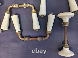 Ancienne poignée de porte porcelaine lot 6 paires poignées vers 1920