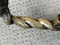 Ancienne poignée de porte serpents entrelacés bronze snike