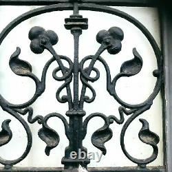 Ancienne porte d'entrée Grille en fer de fonte Sapin massif XX siècle