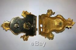 Ancienne serrure bronze doré poignée porte gache chateau maison offre directe