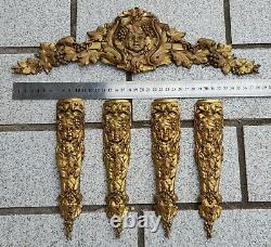 Anciens éléments décoration / ornements fronton, garniture bronze pour meubles