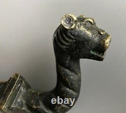 Antique Patère En Bronze Figurant Un Animal Fantastique