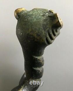 Antique Patère En Bronze Figurant Un Animal Fantastique