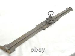 Antique Serrure 2 Point Fer Forge Bronze Porte Meuble Empire Restauration