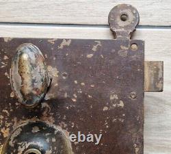 Antique grosse serrure verrou targette clenche cadenas porte fer forgé métal