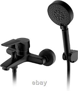 Auralum Mitigeur Baignoire Noir Robinet Baignoire avec Douchette Support et F