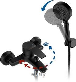 Auralum Mitigeur Baignoire Noir Robinet Baignoire avec Douchette Support et F