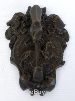 Authentique Ancien HEURTOIR en Bronze Décor Main Marteau
