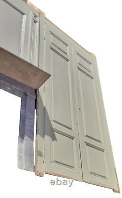 Boiserie XIX° 2x2 portes trumeau cheminée marbre H252xL4m wall woodwork doors