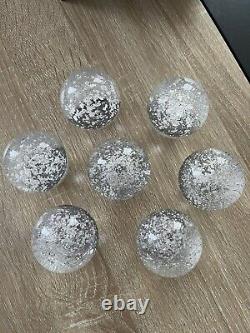Boutons de porte Ou Poignet De Meuble À La Feuille D'argent /Verrerie BREHAT