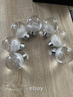 Boutons de porte Ou Poignet De Meuble À La Feuille D'argent /Verrerie BREHAT