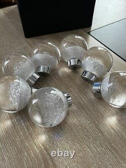 Boutons de porte Ou Poignet De Meuble À La Feuille D'argent /Verrerie BREHAT