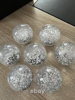 Boutons de porte Ou Poignet De Meuble À La Feuille D'argent /Verrerie BREHAT