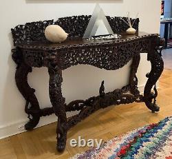 Console décorative ANGLO-INDIEN 1,40 LONG X 1,00 HRX 0,53 PROF