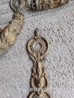 Deux Poignée porte en bronze Église Autel Religieuse Art Nouveau