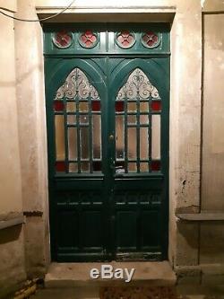 Double porte en bois + imposte maison de maître de la fin du XIXème siècle